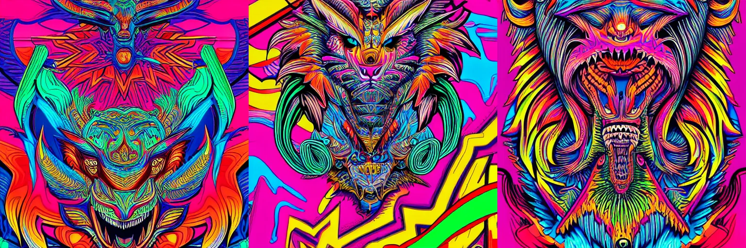 Prompt: hyperbeast by Brok Hofer, very detailed, illustration, colorful, vivid, line art