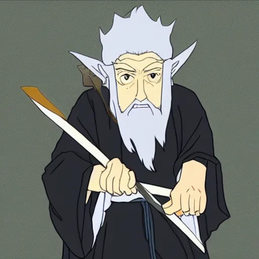 Prompt: Gandalf in Naruto