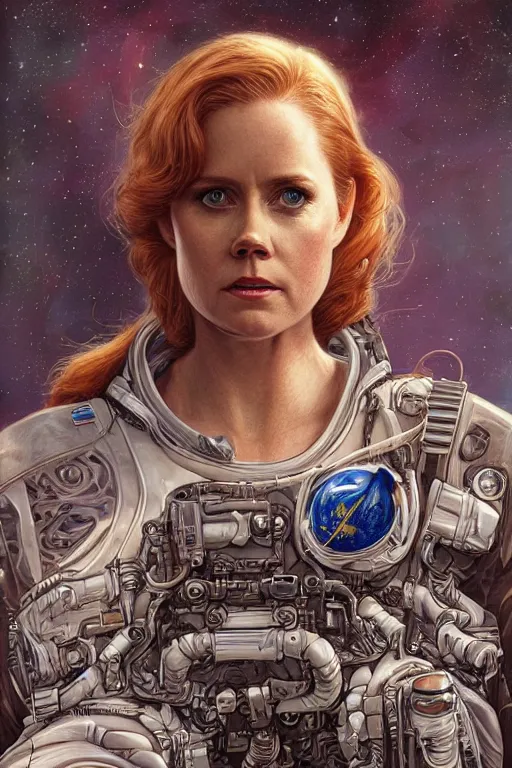 Image similar to alien planet, astronaut Amy Adams as a ruggedly handsome hero, intricate, elegant, highly detailed, centered, digital painting, artstation, concept art, smooth, sharp focus, illustration, art by artgerm and donato giancola and Joseph Christian Leyendecker, WLOP