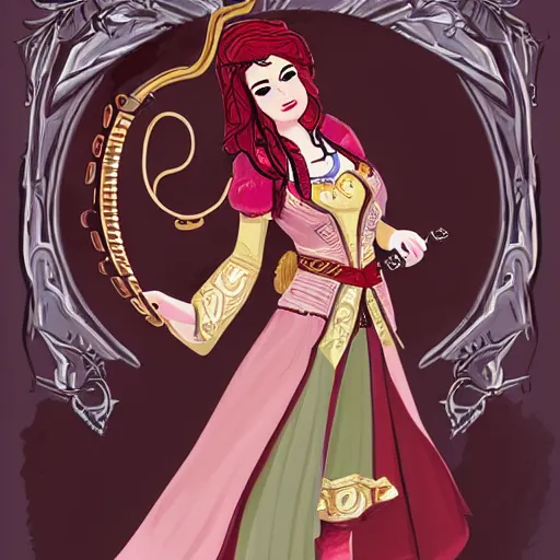 Image similar to detailed ilustration of a beautiful female bard, d & d style