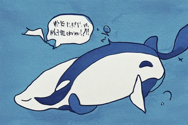 Image similar to anime cute whale checking her email