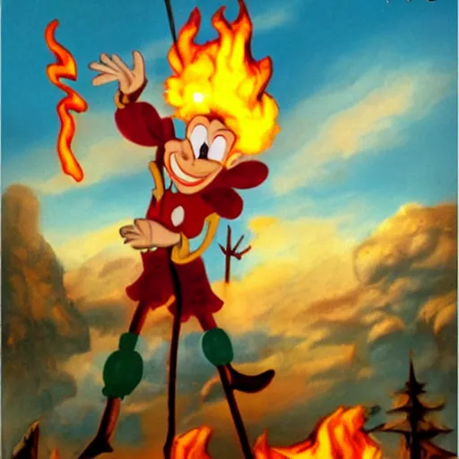 Image similar to Pinocchio on fire