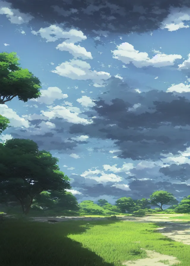 Image similar to landscape with a blue island, makoto shinkai