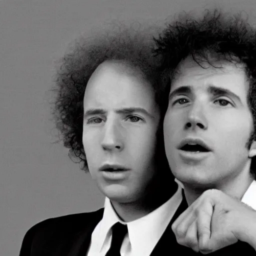 Image similar to film still of simon and garfunkel, black and white