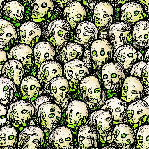 Image similar to field of the dead, monotone color scheme, in the style of sandro boticelli