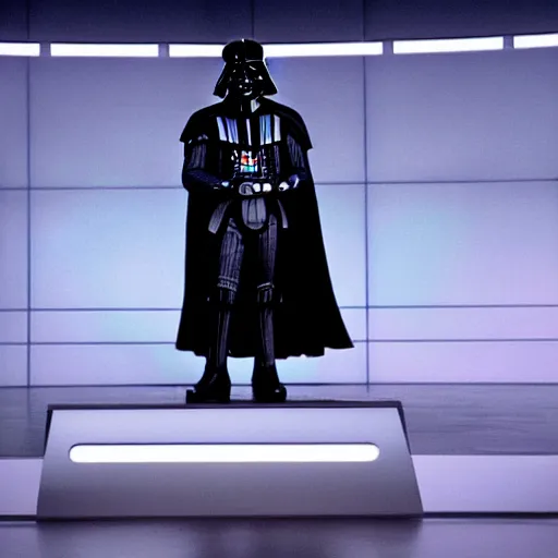 Prompt: rare photo of darth vader giving ted talk