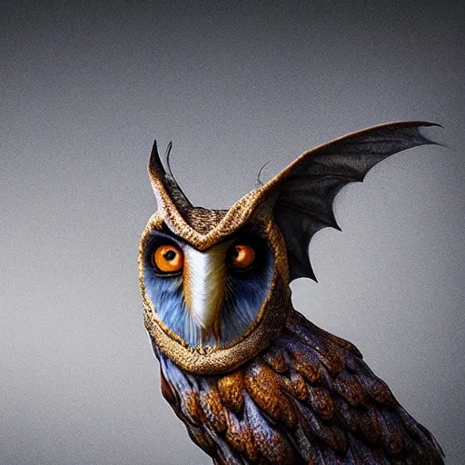 Image similar to photo of a dragon that looks like a barn owl