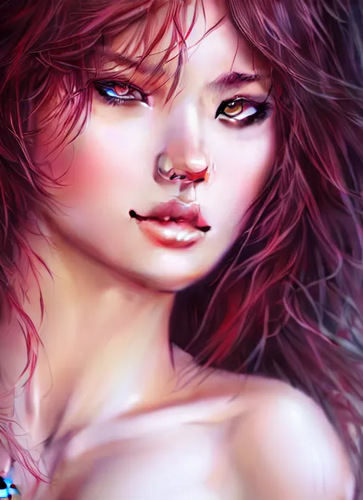 Image similar to photo of a gorgeous female with messy hair in the style of stefan kostic, realistic, body shot, sharp focus, 8 k high definition, insanely detailed, intricate, elegant, art by stanley lau and artgerm, cherry blossoms