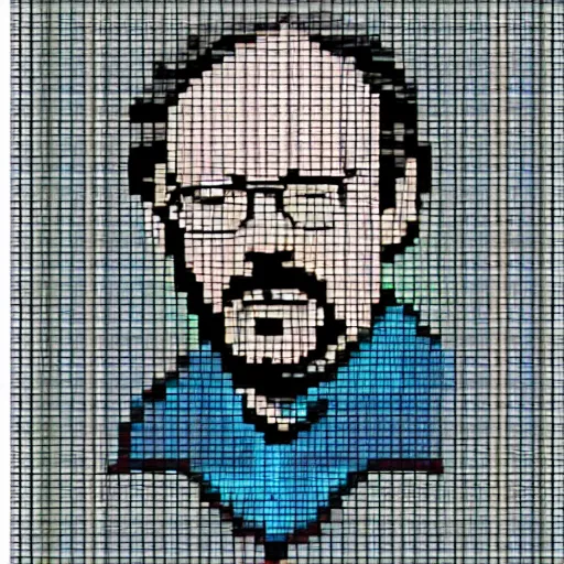 Prompt: Cross-Stitch pattern of Walter White