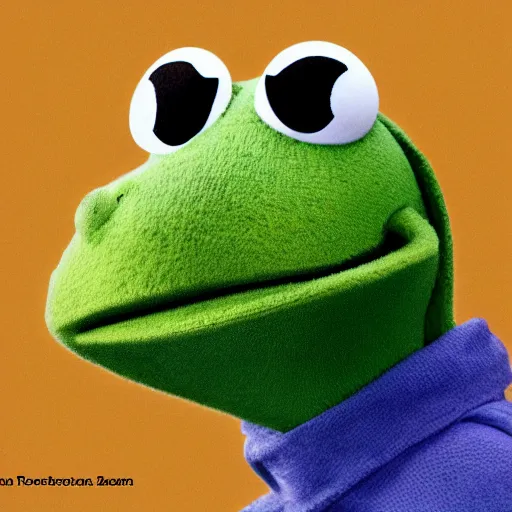 Image similar to portrait of jordan petersen as kermit the frog