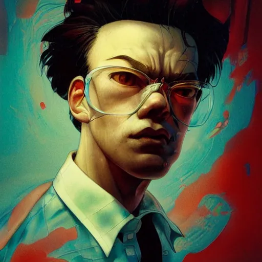 Image similar to prompt : soviet doomer portrait soft light painted by james jean and katsuhiro otomo and erik jones, inspired by akira anime, smooth face feature, intricate oil painting, high detail illustration, sharp high detail, manga and anime 1 9 9 9