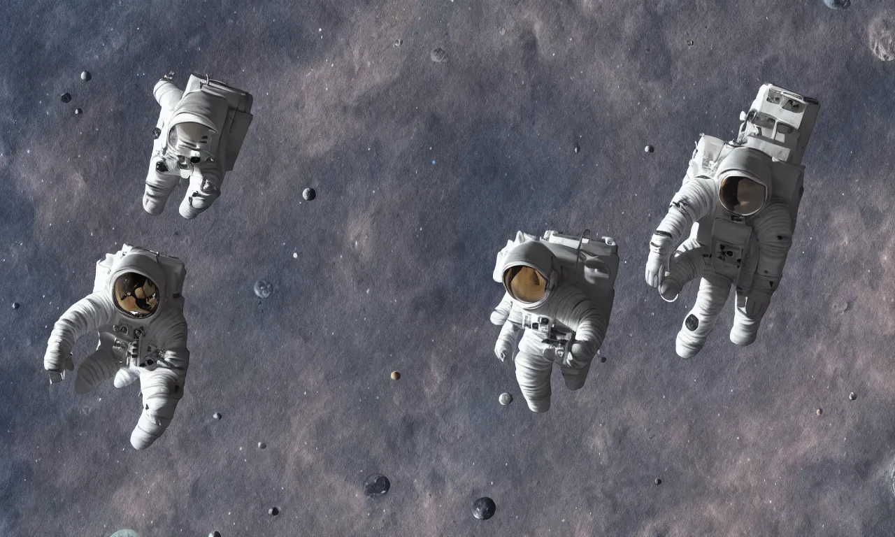 Prompt: an astronaut walking in the space, background solar system, 8k, 3D, highly detailed