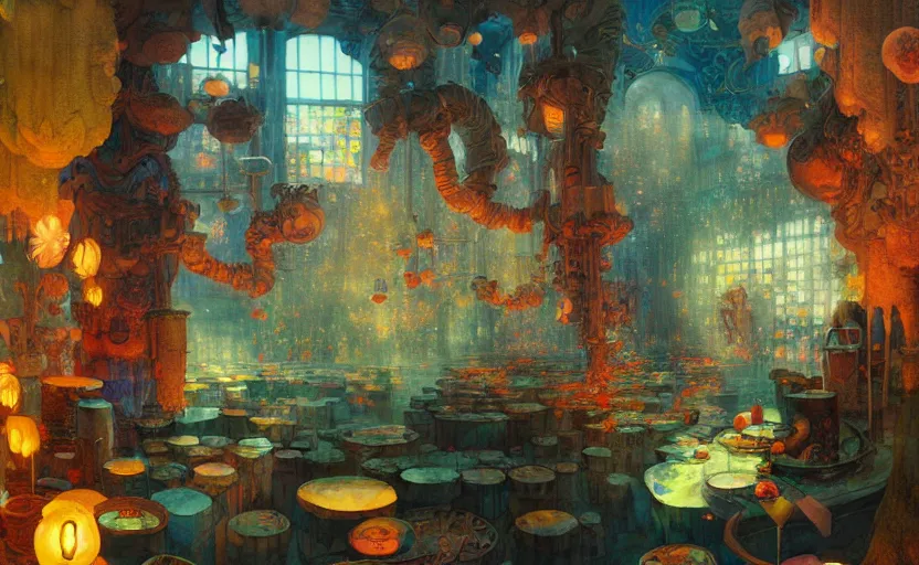 Image similar to alchemy laboratory, fantasy. intricate, amazing composition, colorful watercolor, by ruan jia, by maxfield parrish, by marc simonetti, by hikari shimoda, by robert hubert, by zhang kechun, illustration, gloomy