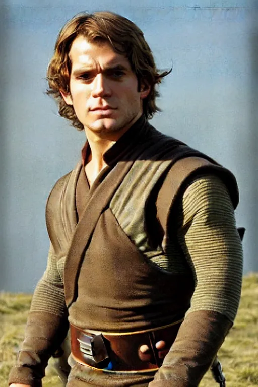 Image similar to candid portrait of henry cavill as luke skywalker by andrew wyeth
