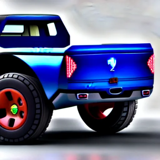 Prompt: futuristic pickup truck made by ferrari, photorealistic, 3D