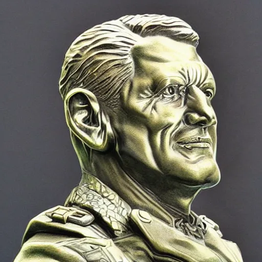 Prompt: sculpture of heroic war hero by stanisław szukalski