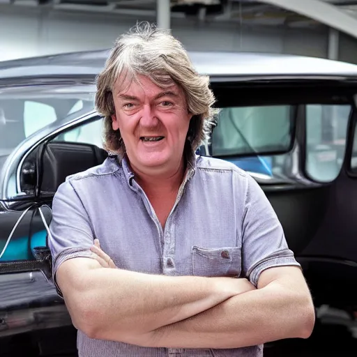 Image similar to James May proudly drives a Bobby Car