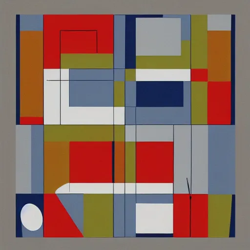 Image similar to abstract art of time based on 1 + 1 = 2 by le corbusier, very detailed flax canvas silk print