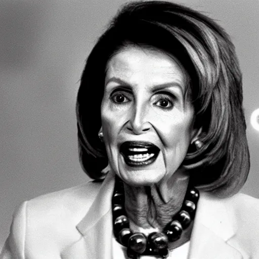 Image similar to found footage of monster that looks like nancy pelosi