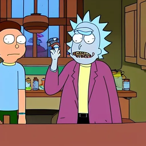 Prompt: rick and morty trapped in family guy universe