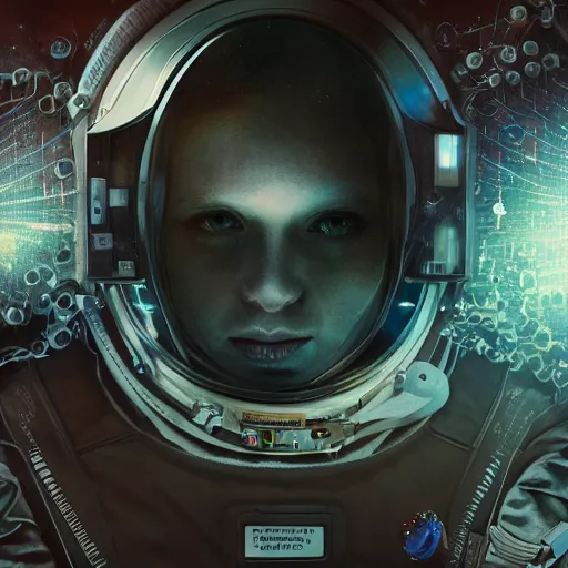Prompt: an epic portrait of an astronaut entering the micro realm of the microscopic multiverse, cinematic lighting, under a microscope, Artstation, highly detailed, insane detailed
