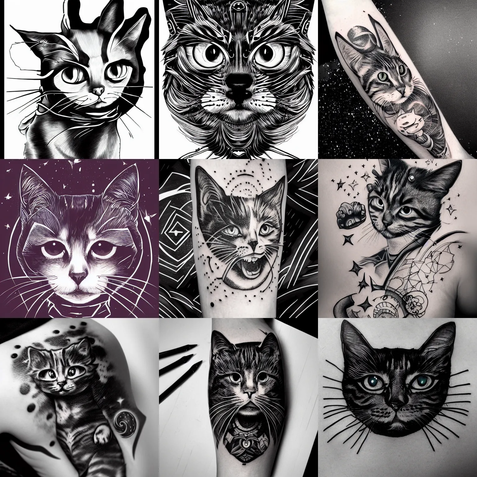 Cat Outline Tattoo | Cat outline tattoo, Cat eye tattoos, Cat face tattoos