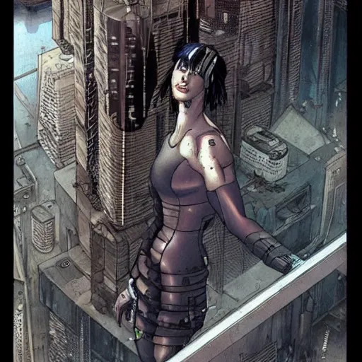 Image similar to Cyborg from Ghost in the shell by Enki bilal and Salvador Dali, cyberpunk, impressive perspective, aesthetic, masterpiece