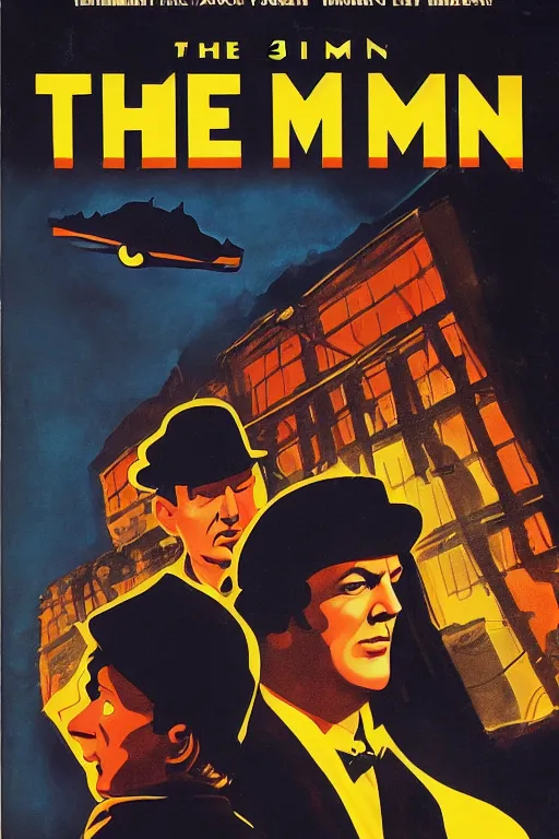 Image similar to the third man ( 1 9 4 9 ) movie poster in the style of atari 2 6 0 0 box art