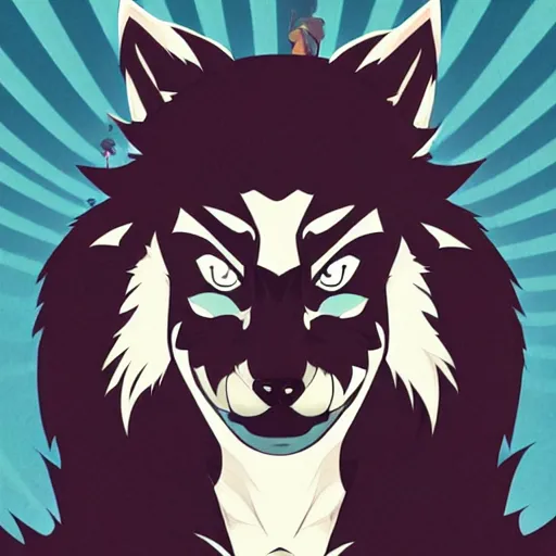 Image similar to portrait of a wolf wolfman, clean cel shaded vector art. shutterstock. behance hd by lois van baarle, artgerm, helen huang, by makoto shinkai and ilya kuvshinov, rossdraws, illustration,