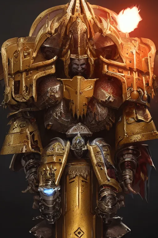 Image similar to queen portrait heros warhammer 4 0 k horus heresy fanart - the primarchs emperor by johannes helgeson animated with vfx concept artist & illustrator global illumination ray tracing hdr fanart arstation zbrush central hardmesh 8 k octane renderer comics stylized