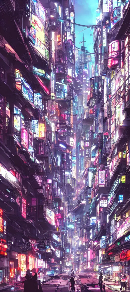 Image similar to Beautiful anime cyberpunk city