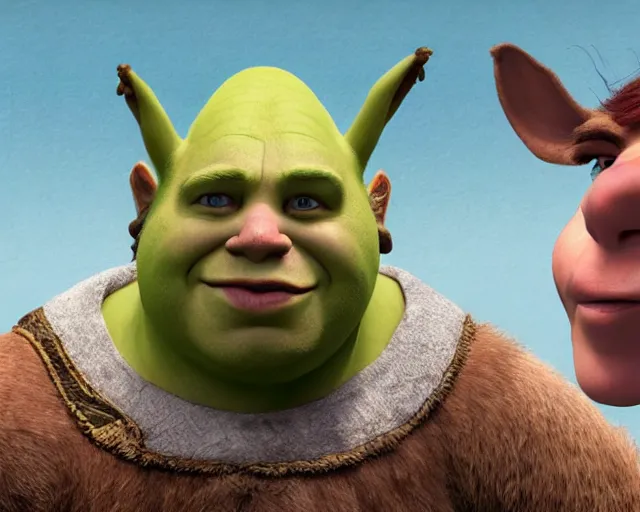 Prompt: boris johnson as fiona from shrek, character art, by various concept artists, redshift render, hyperrealistic face, photorealistic render