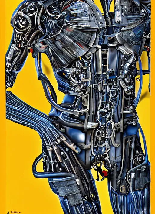 Image similar to cybernetic exoskeleton by Albrecht Drurer