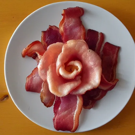 Prompt: bacon flower