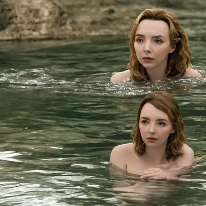 Image similar to jodie comer looking peaceful in the water, beautiful movie stills