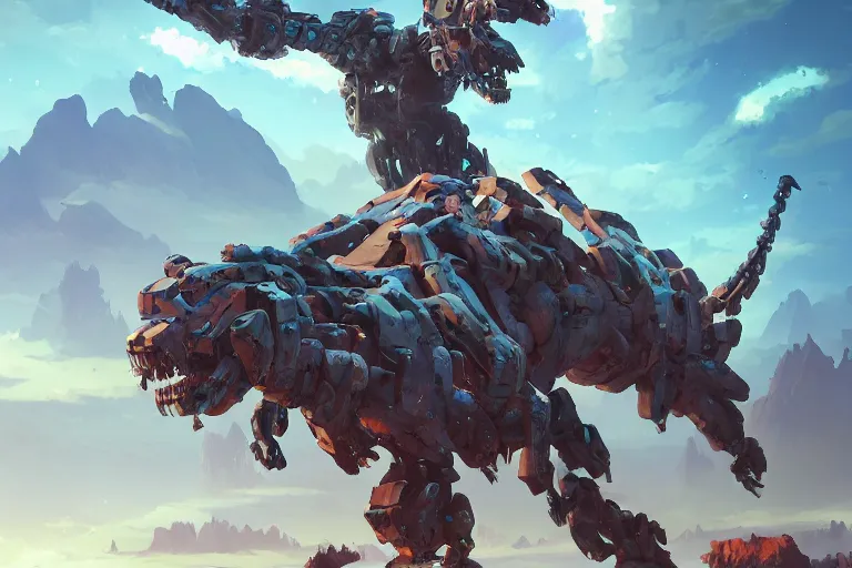 Image similar to tremortusk machine mecha animal beast robot of horizon forbidden west horizon zero dawn bioluminiscence, behance hd by jesper ejsing, by rhads, makoto shinkai and lois van baarle, ilya kuvshinov, rossdraws global illumination