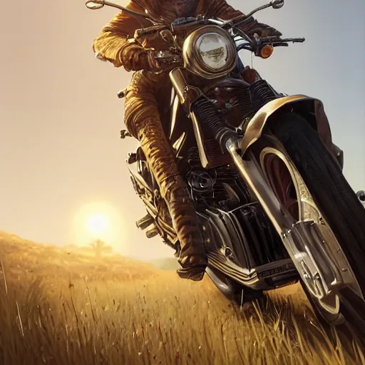 Image similar to highly detailed portrait of a biker rabbit in gta v, stephen bliss, unreal engine, fantasy art by greg rutkowski, loish, rhads, ferdinand knab, makoto shinkai and lois van baarle, ilya kuvshinov, rossdraws, tom bagshaw, global illumination, radiant light, detailed and intricate environment