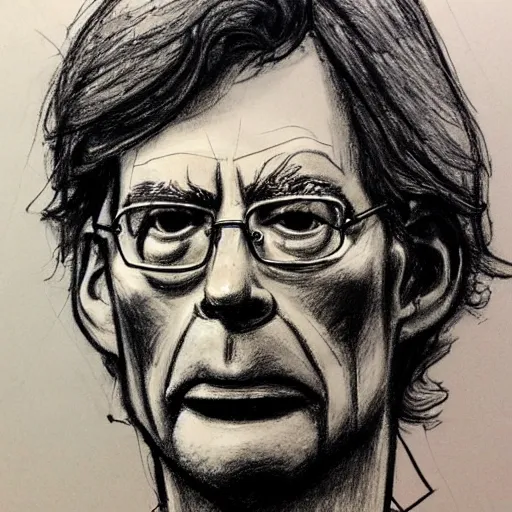Prompt: a realistic yet scraggly portrait sketch of the side profile of a stern and sophisticated stephen king, trending on artstation, intricate details, in the style of frank auerbach, in the style of sergio aragones, in the style of martin ansin, in the style of david aja, in the style of mattias adolfsson