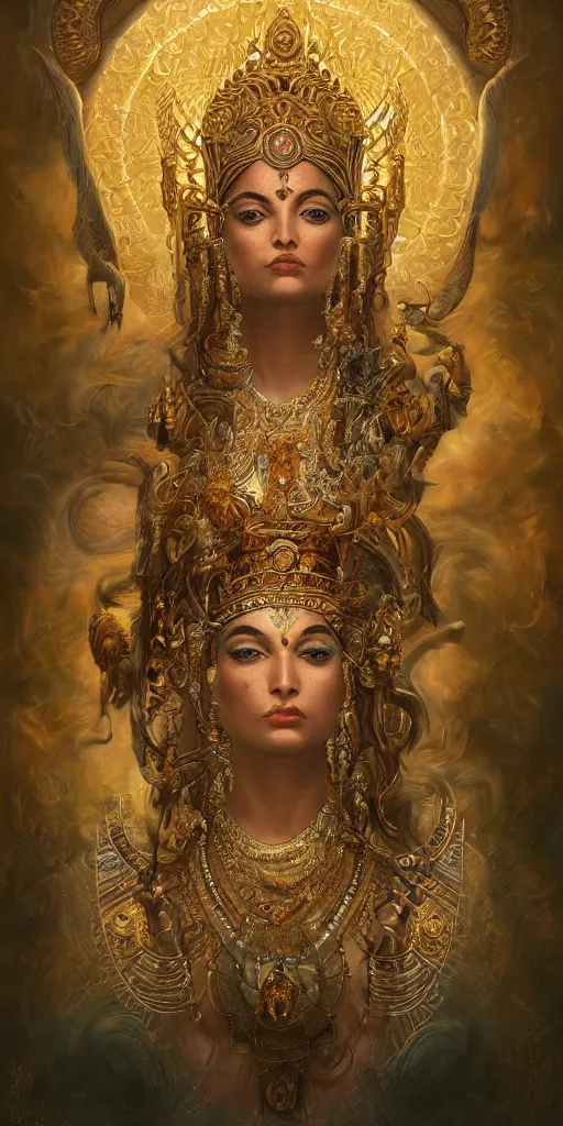 Image similar to goddess of bengal, 3 d model, very coherent symmetrical artwork, unreal engine realistic render, 8 k, micro detail, gold and steel intricate, elegant, highly detailed, digital painting, artstation, smooth, sharp focus, illustration, artgerm, tomasz alen kopera, wlop