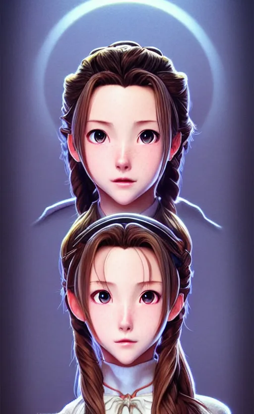 Image similar to aerith gainsborough as a character in the movie fargo. beautiful shadowing, 3 d shadowing, reflective surfaces, illustrated completely, 8 k beautifully detailed pencil illustration, extremely hyper - detailed pencil illustration, intricate, epic composition, very very kawaii, masterpiece, bold complimentary colors. stunning masterfully illustrated by artgerm and range murata.