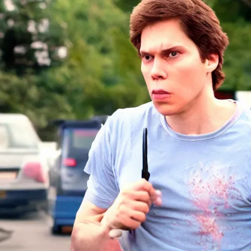 Image similar to Live Action Still of Jerma in Superbad, real life, hyperrealistic, ultra realistic, realistic, highly detailed, epic, HD quality, 8k resolution, body and headshot, film still