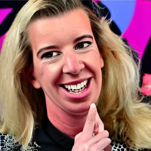 Prompt: katie hopkins flesh eating disease, ant infestation on skin, hair loss