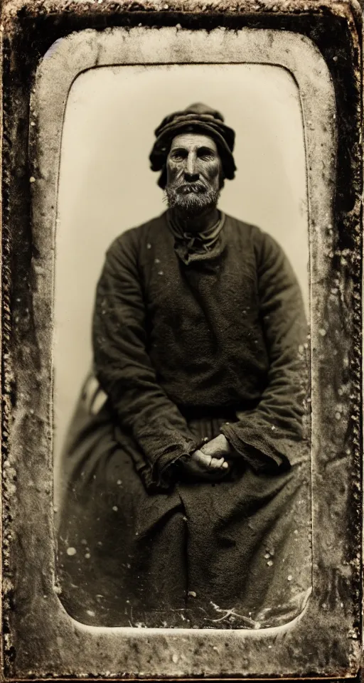 Image similar to a highly detailed wet plate photograph, a portrait of an innkeeper