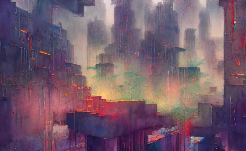 Image similar to the amazing floating brutalist city, fantasy. intricate, amazing composition, colorful watercolor, by ruan jia, by maxfield parrish, by marc simonetti, by hikari shimoda, by robert hubert, by zhang kechun, illustration, gloomy