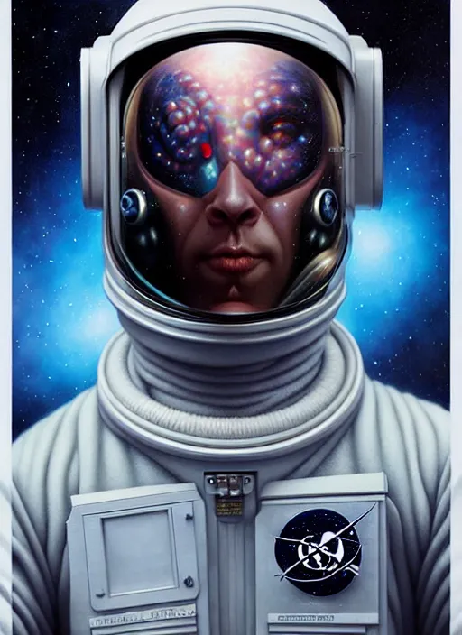 Prompt: cosmic lovecraft astronaut portrait, pixar style, by tristan eaton stanley artgerm and tom bagshaw.