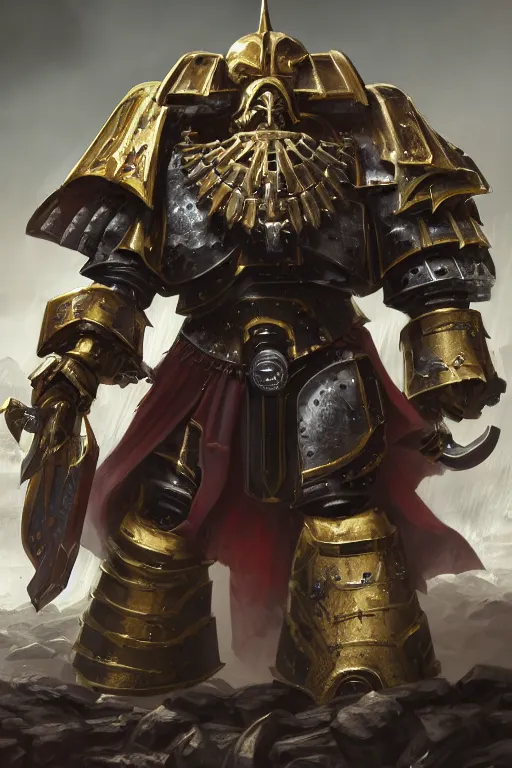 Image similar to armor portrait heros warhammer 4 0 k horus heresy fanart - the primarchs emperor by johannes helgeson animated with vfx concept artist & illustrator global illumination ray tracing hdr fanart arstation zbrush central hardmesh 8 k octane renderer comics stylized