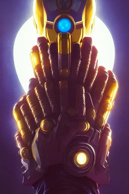 Prompt: a portrait of infinity gauntlet, fantasy, sharp focus, intricate, elegant, digital painting, artstation, matte, highly detailed, concept art, illustration, ambient lighting, art by ilya kuvshinov, artgerm, alphonse mucha, and greg rutkowski