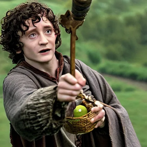 Image similar to frodo baggins playing quidditch