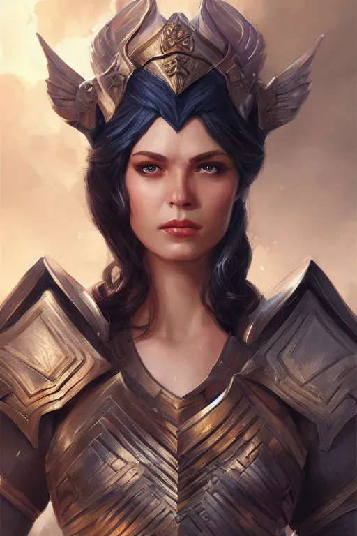 Image similar to amazon valkyrie athena, d & d, fantasy, portrait, highly detailed, headshot, digital painting, trending on artstation, concept art, sharp focus, illustration, art by artgerm and greg rutkowski and magali villeneuve