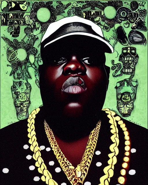 Image similar to updated album cover artwork of the notorious big's album life after death